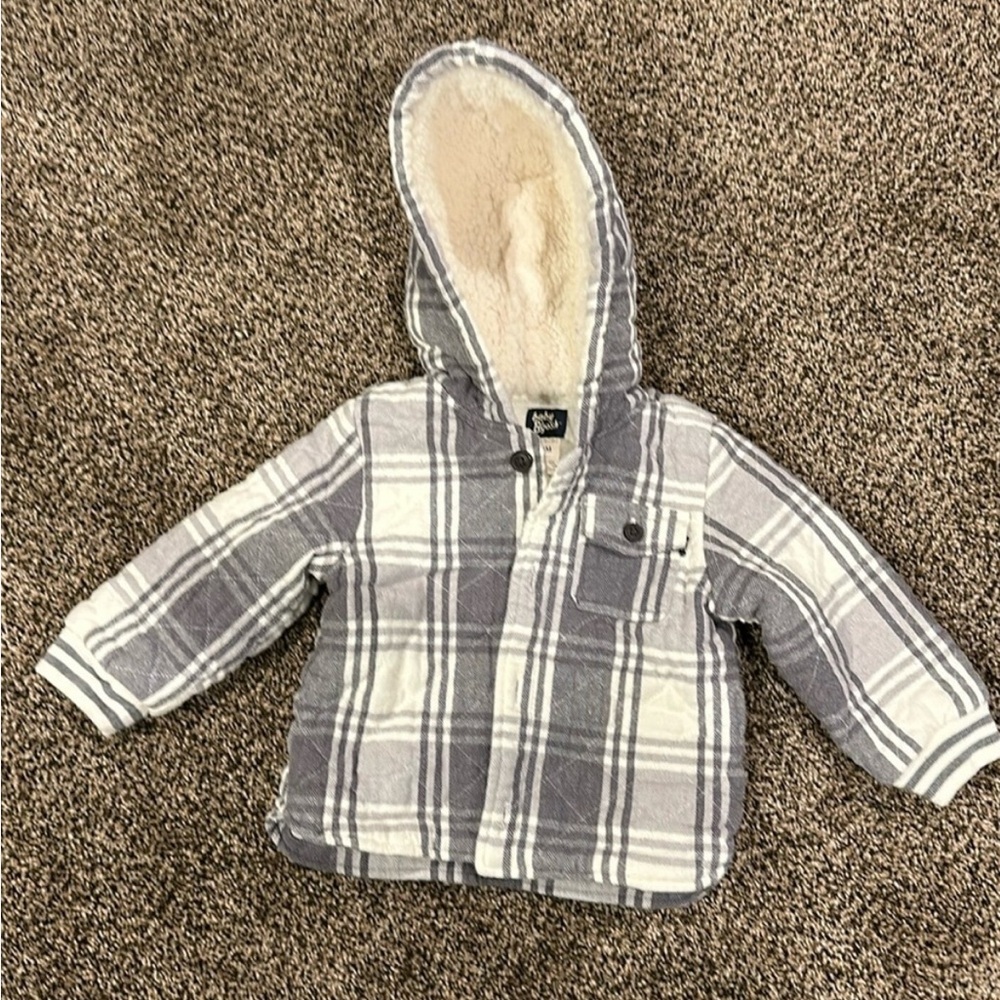 Baby b’ gosh Plaid Quilted Hooded Jacket